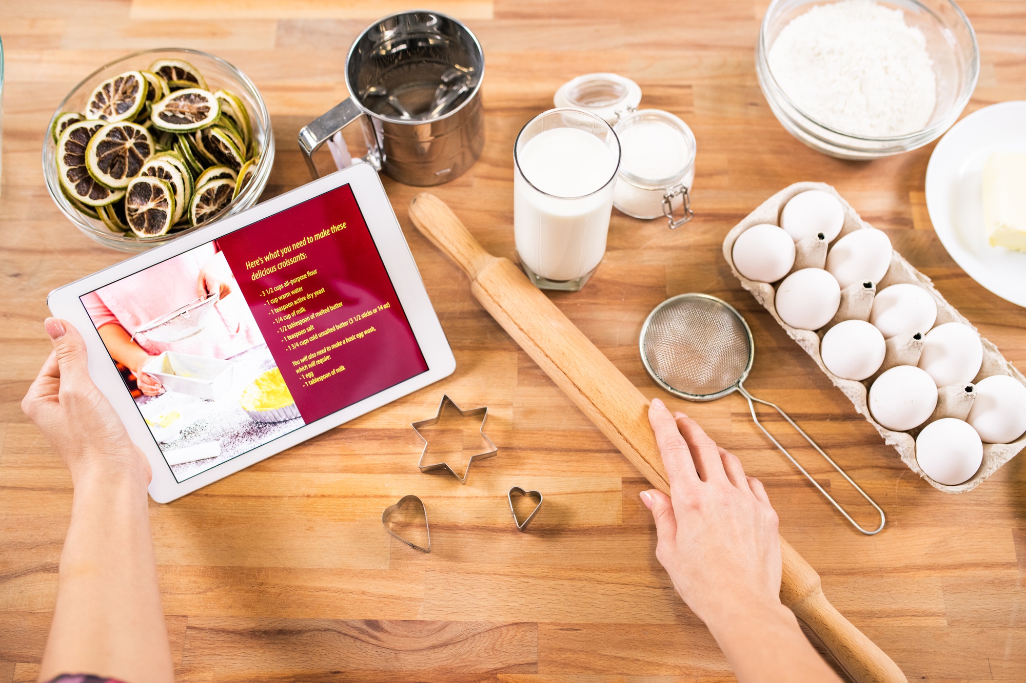 Set di ricette digitali e schede tecniche